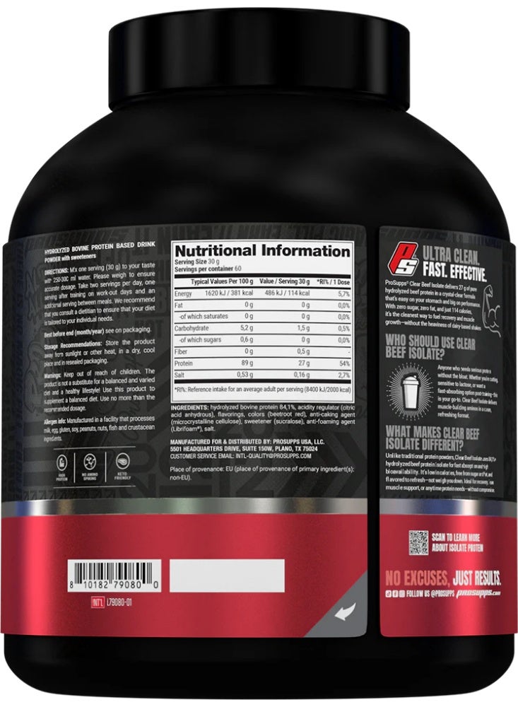 ProSupps Beef Protein Isolate Sour watermelon – 60 Servings (1814g) - Image 2